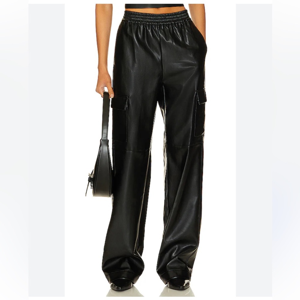Revolve NICHOLAS Black leather Cargo Pants
